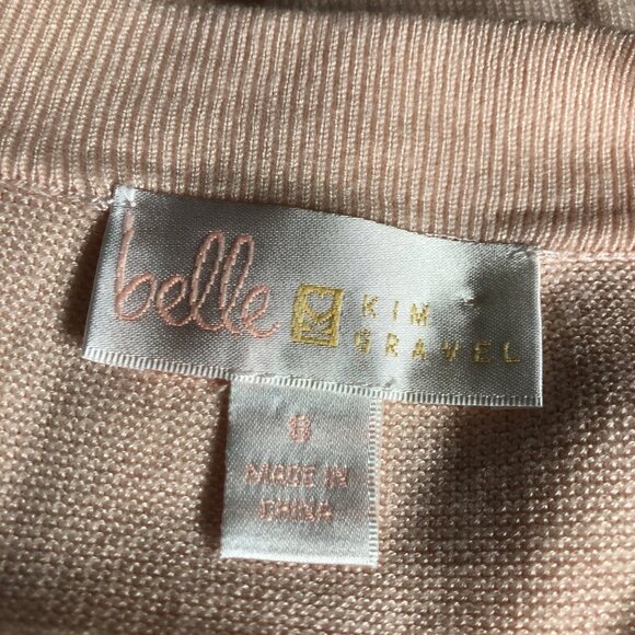 Kim Gravel Belle Cardigan Womens Size Small Pink Open Front Lightweight Sweater - Picture 5 of 6